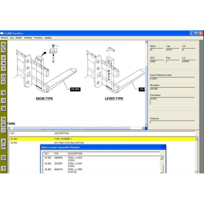 Clark Forklift Parts Pro EPC spare parts catalog 2011