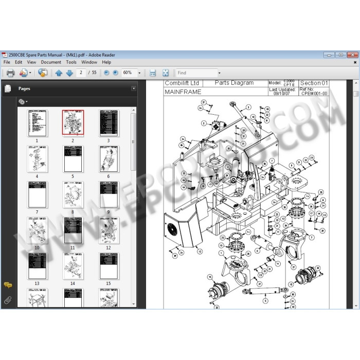 Combilift Forklift EPC spare parts catalog + service manuals