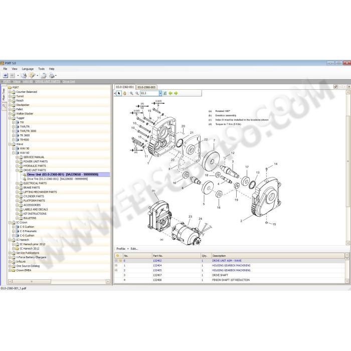 Crown Forklift EPC parts catalog + service manuals 2020