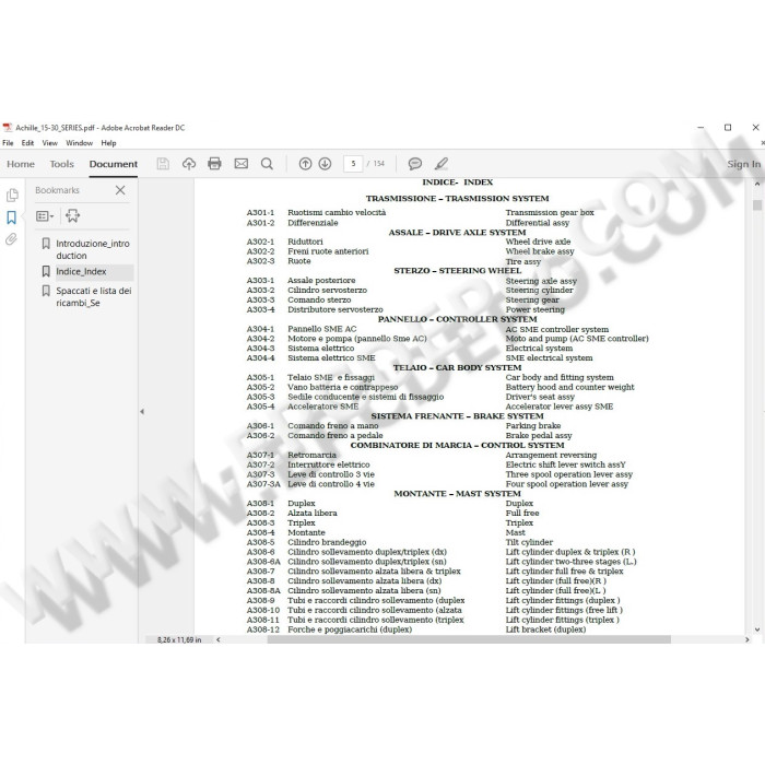 FALCONLIFT ACHILLE / GIUSEPPE / TAZIO PARTS CATALOG