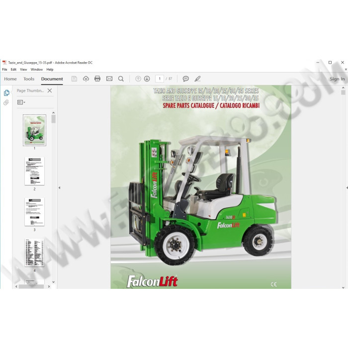 FALCONLIFT ACHILLE / GIUSEPPE / TAZIO PARTS CATALOG