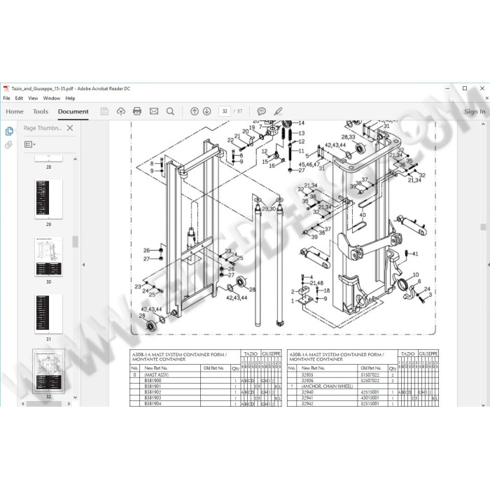 FALCONLIFT ACHILLE / GIUSEPPE / TAZIO PARTS CATALOG