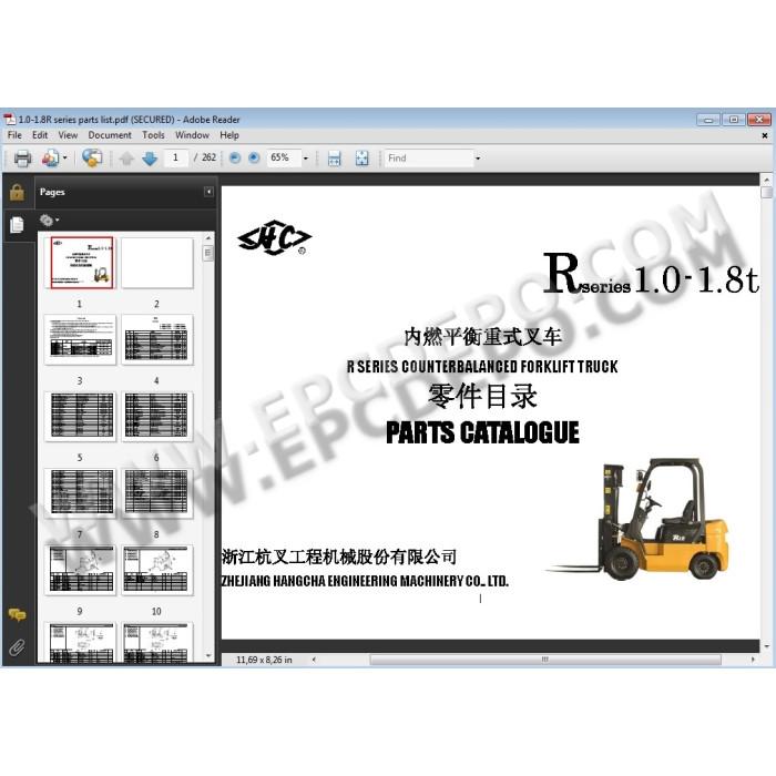 HANGCHA FORKLIFT EPC PARTS CATALOG 2014