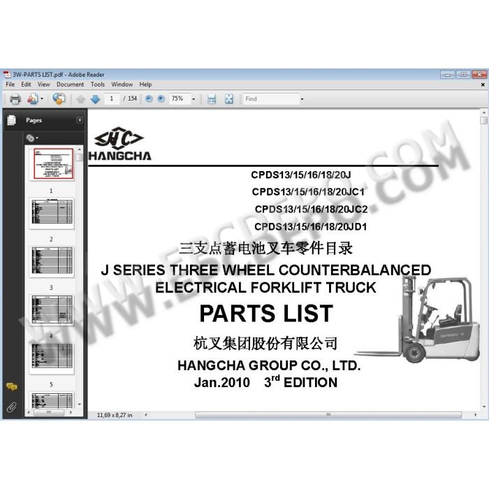 HANGCHA FORKLIFT EPC PARTS CATALOG 2014