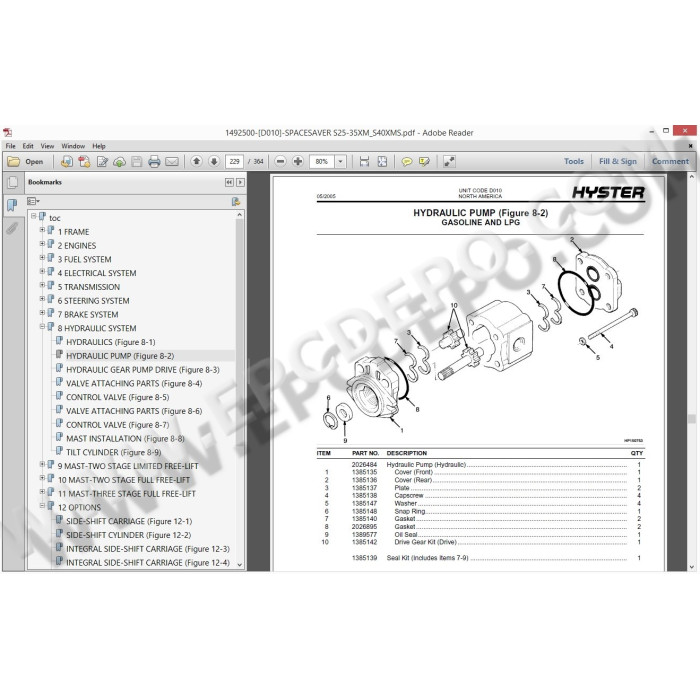 HYSTER FORKLIFT EPC SPARE PARTS CATALOG