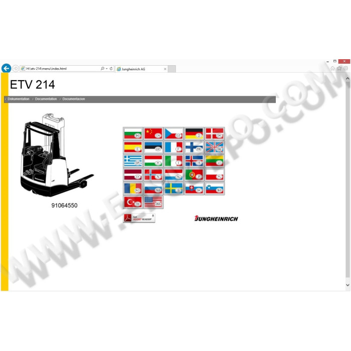 Jungheinrich Forklift ETV 214 spare parts + operator manual