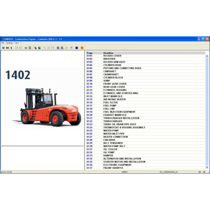 Linde Lindos Forklift Truck EPC parts catalog 2015