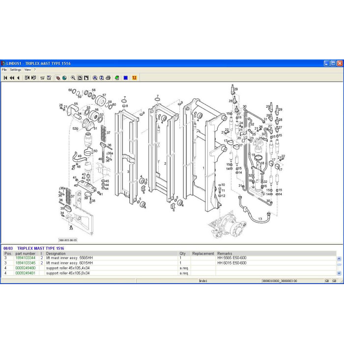 Linde Lindos Forklift Truck EPC parts catalog 2015