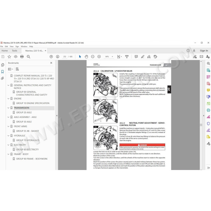 Manitou Platform 220 TJ TJ-X TJ-XP service & repair manual