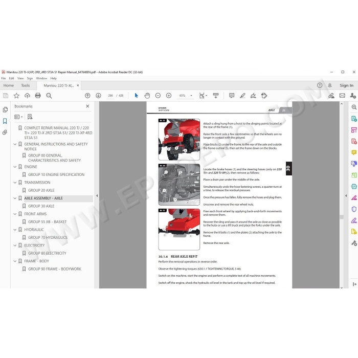Manitou Platform 220 TJ TJ-X TJ-XP service & repair manual