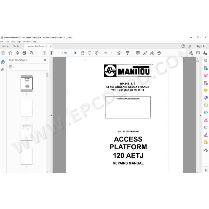 Manitou Platform 120 AETJ service & repair manual
