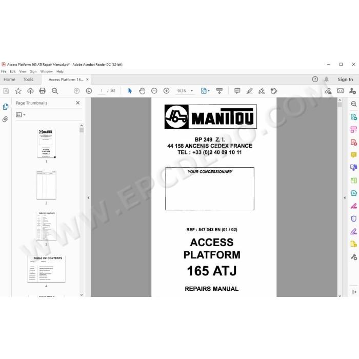 Manitou Platform 165 ATJ service & repair manual