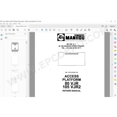 Manitou Platform 80 VJR, 105 VJR2 service & repair manual