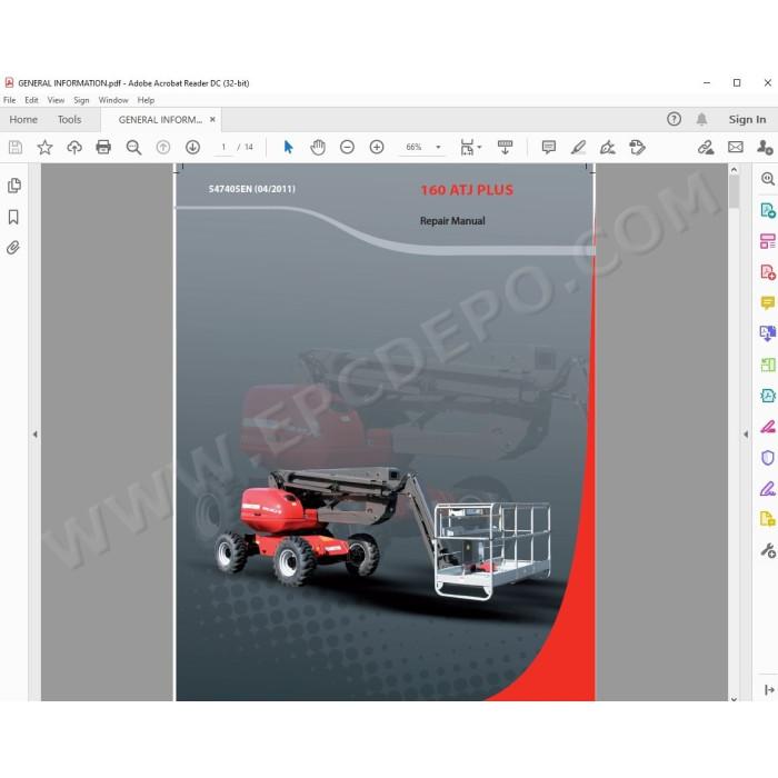 Manitou Platform 160 ATJ Plus service & repair manual