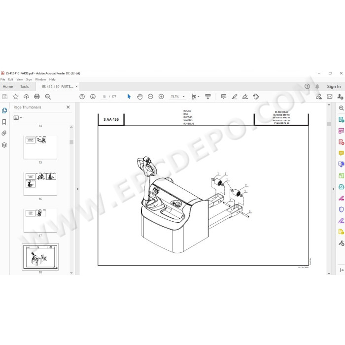 Manitou Pallet Stacker ES 412 410 FR LE spare parts manual