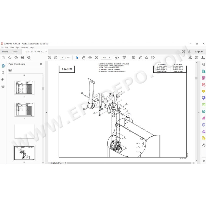 Manitou Pallet Stacker ES 412 410 FR LE spare parts manual
