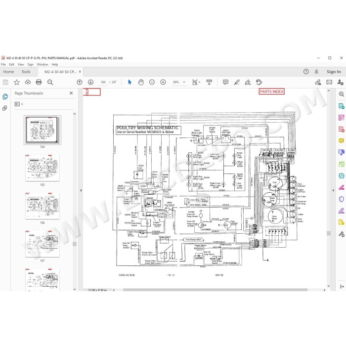 Manitou Forklift M2/4 30 40 50 CP P-G / PL-G / PXL-G parts manual