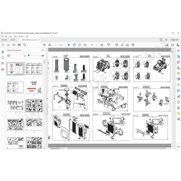 Manitou Forklift M26 M30 M40 M50 2 / 4 + H ST3B parts manual