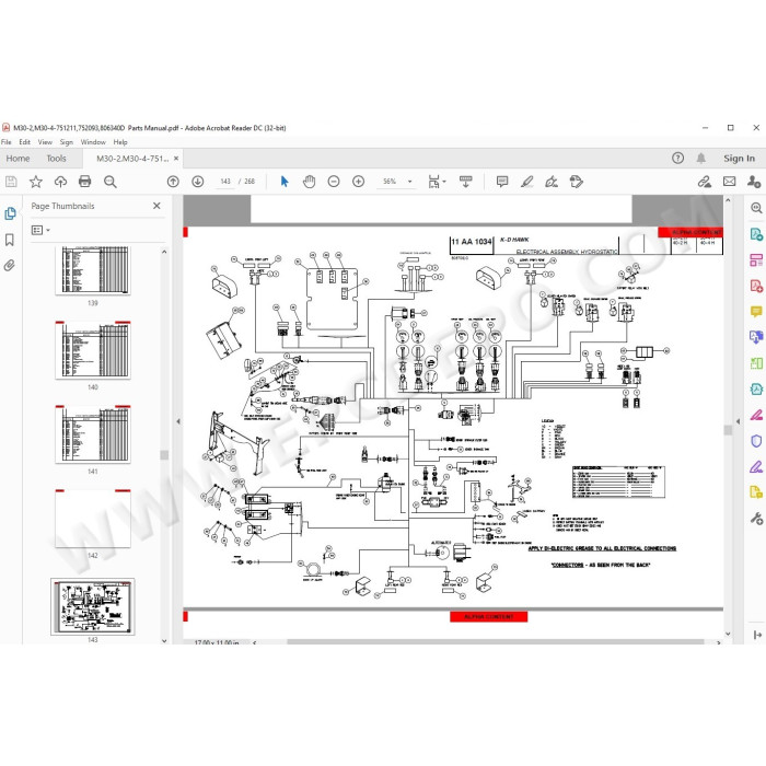 Manitou Forklift 30-2 30-4 H K-D HAWK parts manual