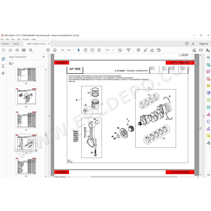 Manitou Forklift 30-2 30-4 H K-D HAWK parts manual