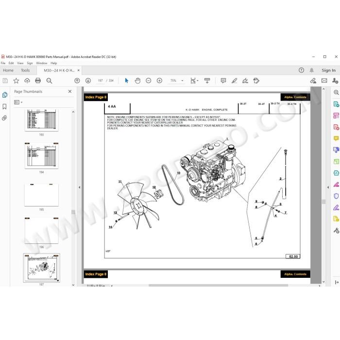 Manitou Forklift 30-2 30-4 T / TH K-D HAWK parts manual