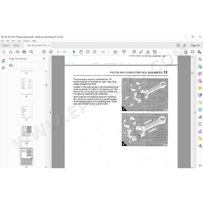 Manitou Forklift MC 40 50 60 70 Powershift service manual