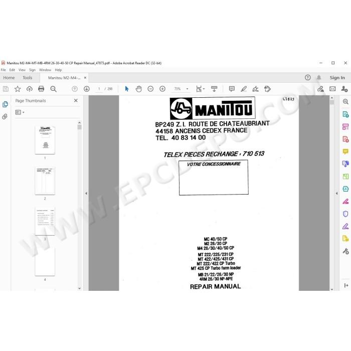 Manitou MC 40 50, M2/4 26/30/40/50 CP service manual
