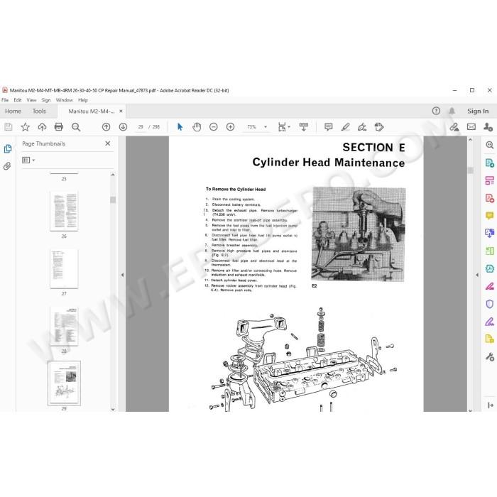 Manitou MC 40 50, M2/4 26/30/40/50 CP service manual