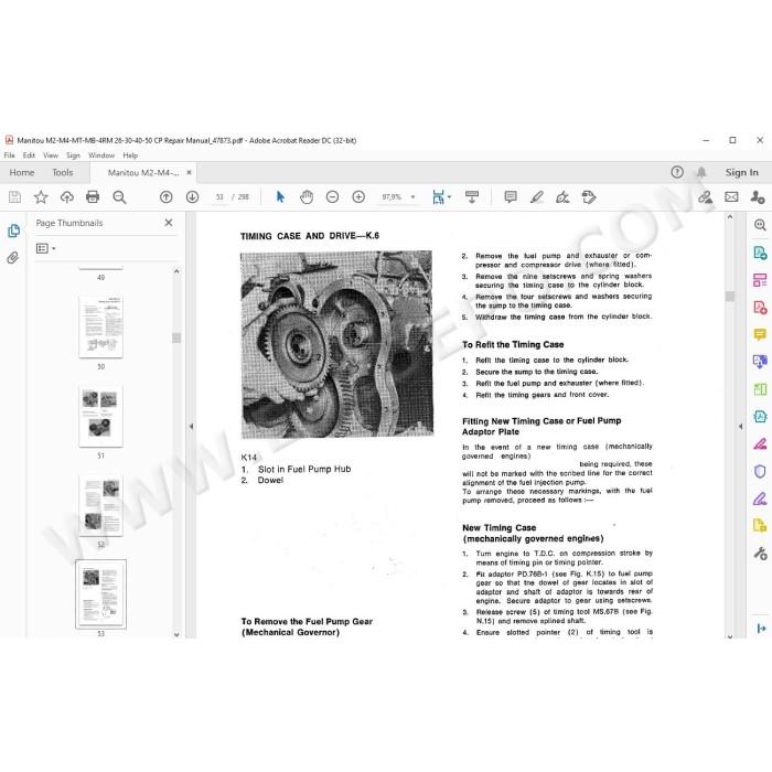 Manitou MC 40 50, M2/4 26/30/40/50 CP service manual