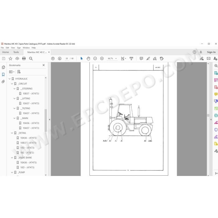 Manitou Forklift MC 40 C spare parts manual