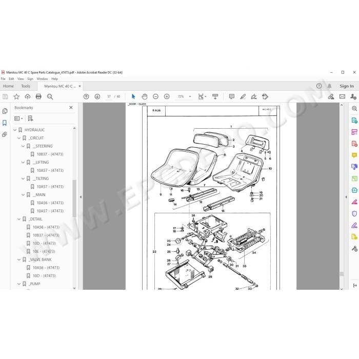 Manitou Forklift MC 40 C spare parts manual