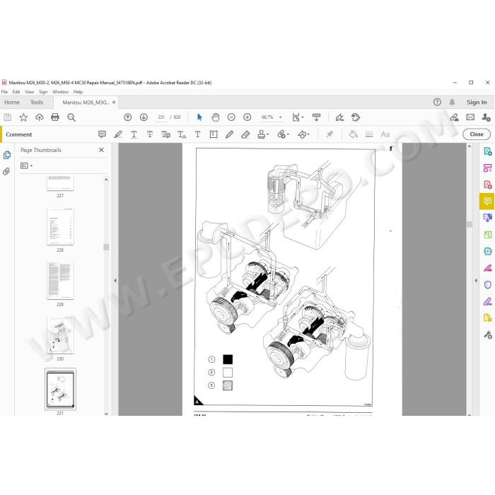 Manitou Forklift MC30 M26-2 M26-4 M30-2 M30-4 M40-4 M50-4 service manual