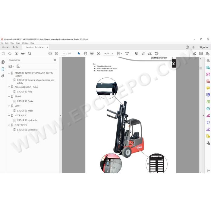 Manitou Forklift ME 315 316 318 320 S2 service manual