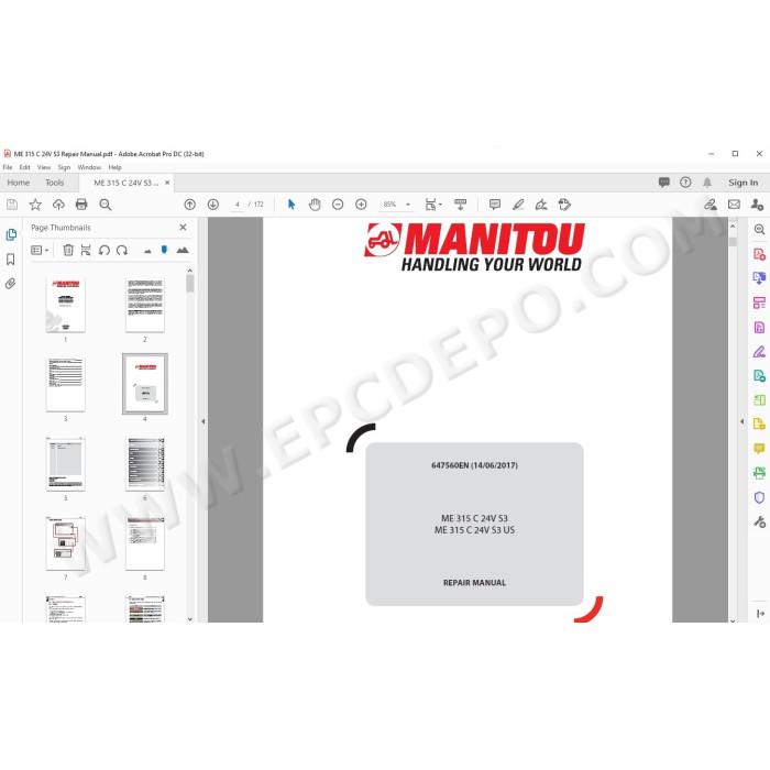 Manitou Forklift ME 315 C 24V S3 service manual