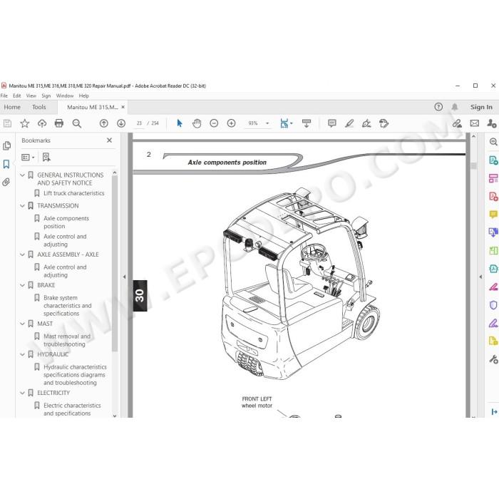 Manitou Forklift ME 315 316 318 320 service manual