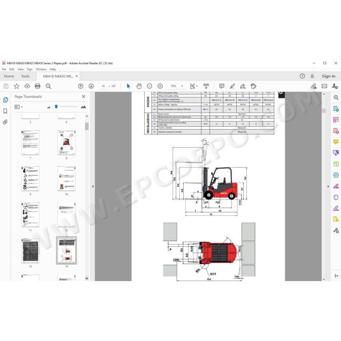 Manitou Forklift ME 418 420 425 430 S2 service manual