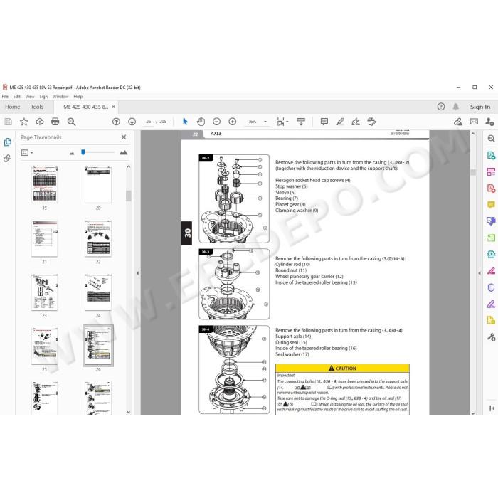 Manitou Forklift ME 425 430 435 80V S3 service manual