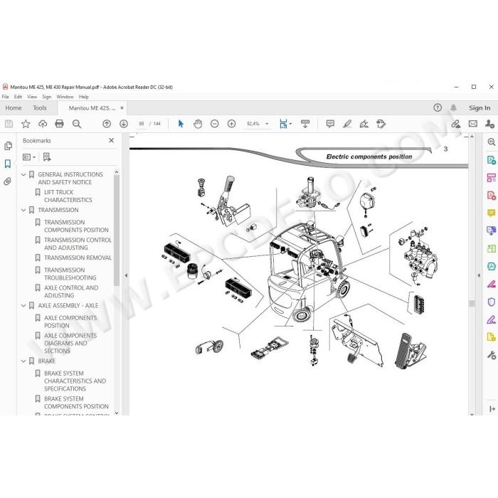 Manitou Forklift ME 425 430 service manual