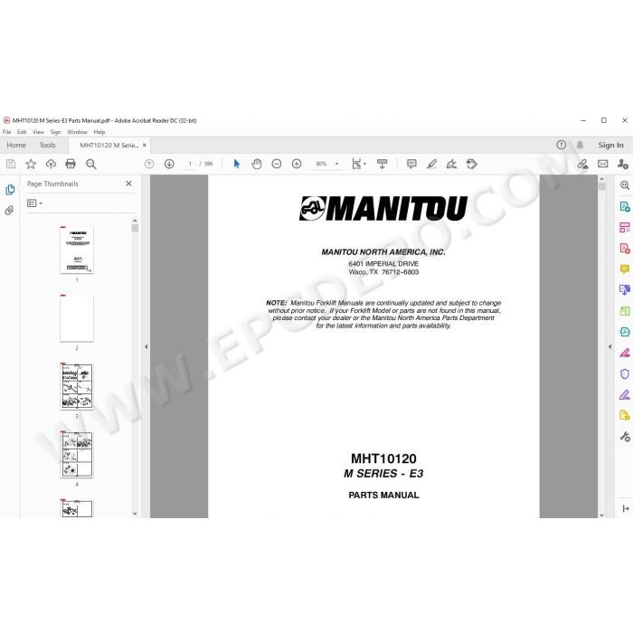 Manitou MHT 10120 Serie M E3 spare parts manual