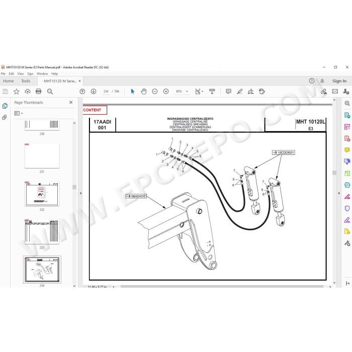 Manitou MHT 10120 Serie M E3 spare parts manual