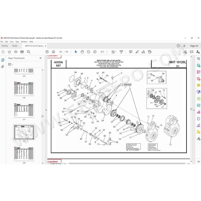 Manitou MHT 10120 Serie M E3 spare parts manual