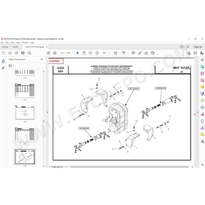 Manitou MHT 10120 Serie M E3 spare parts manual