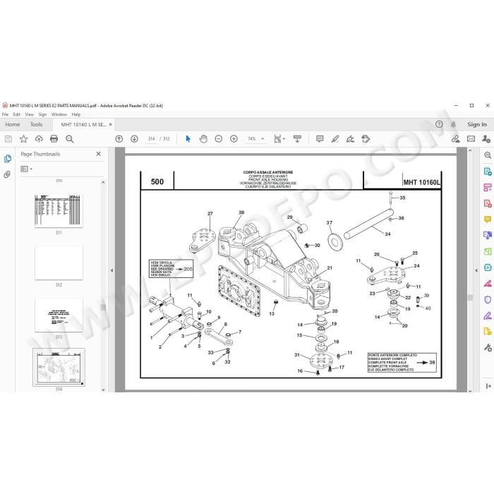 Manitou MHT 10160L Serie M E2 parts manual