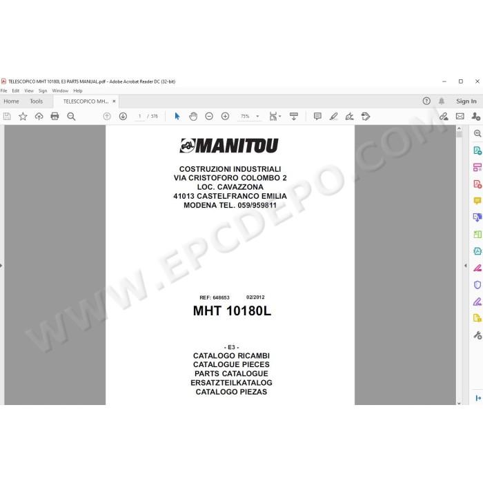 Manitou MHT 10180L E3 spare parts manual