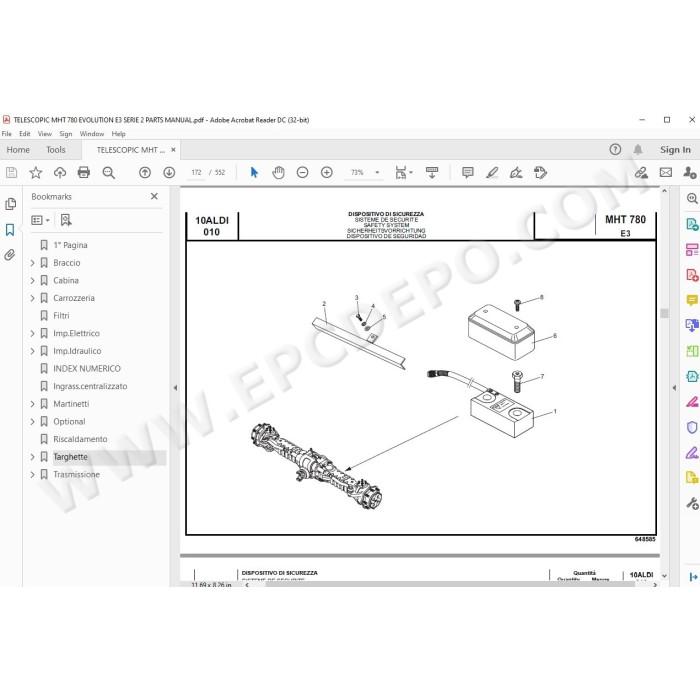 Manitou MHT 780 Evolution E3 S2 parts manual
