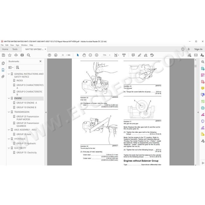 Manitou MHT MHT-X 780 860 950 T / LT E3 service manual