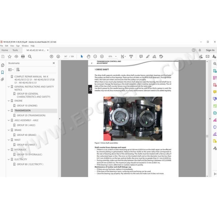 Manitou Forklift MI MI-X 40 45 50 D / G S1 service manual