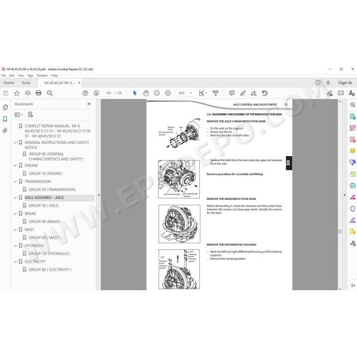 Manitou Forklift MI MI-X 40 45 50 D / G S1 service manual
