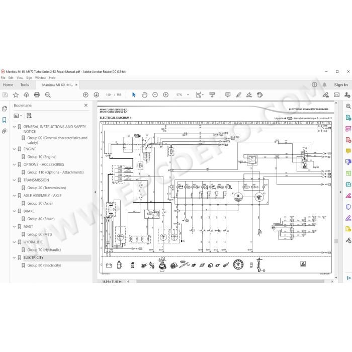 Manitou Forklift MI 60, MI 70 Turbo S2 E2 service manual
