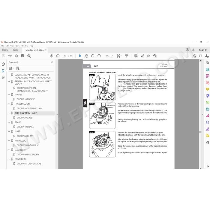 Manitou Forklift MI MI-X 50 A 70 G / 100 L D S1 service manual
